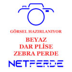 beyaz dar plise zebra perde